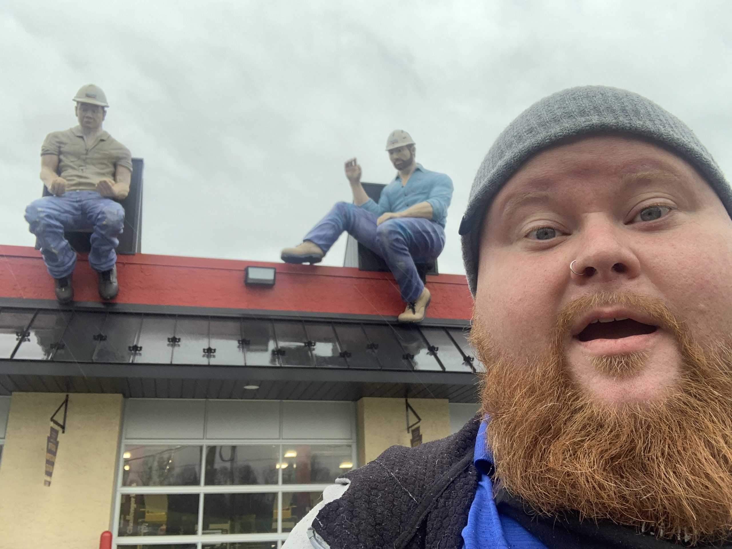 News Update: Statue Construction Workers at Lenny’s Auto Repair in Pottstown