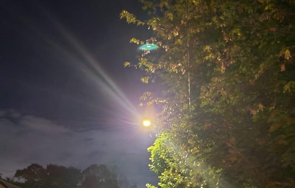 Helicopter on North Side of Phoenixville Taking off in Friendship Field